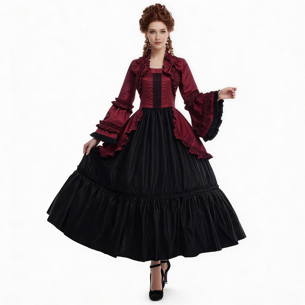 Formal Dress - Vestido Medieval con Mangas Abullonadas, Vestido