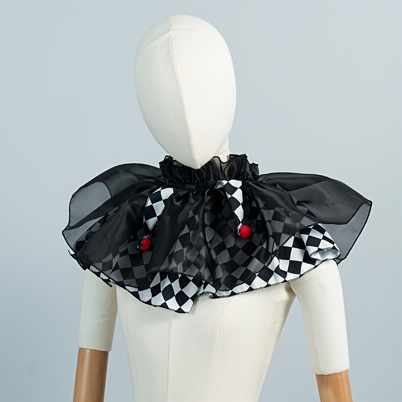 Womens Suit - Cuello de malla con volantes desmontable