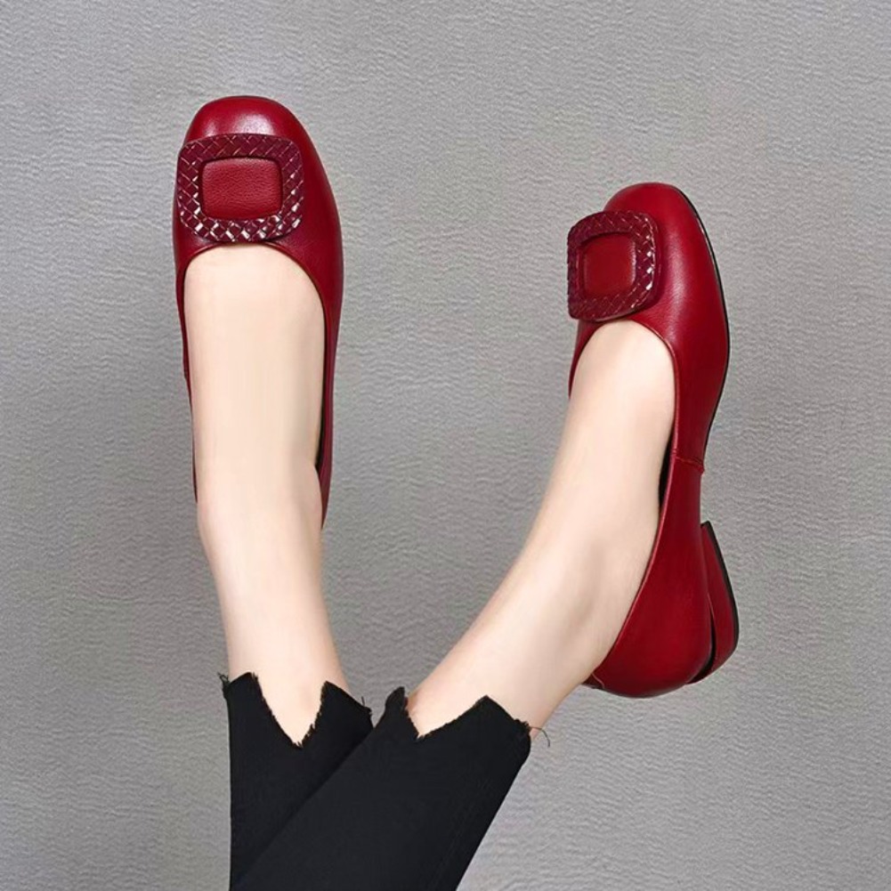 Womens Heels - Zapatos de cuero suave con suela